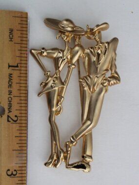 Vintage Golden Couple Broooch